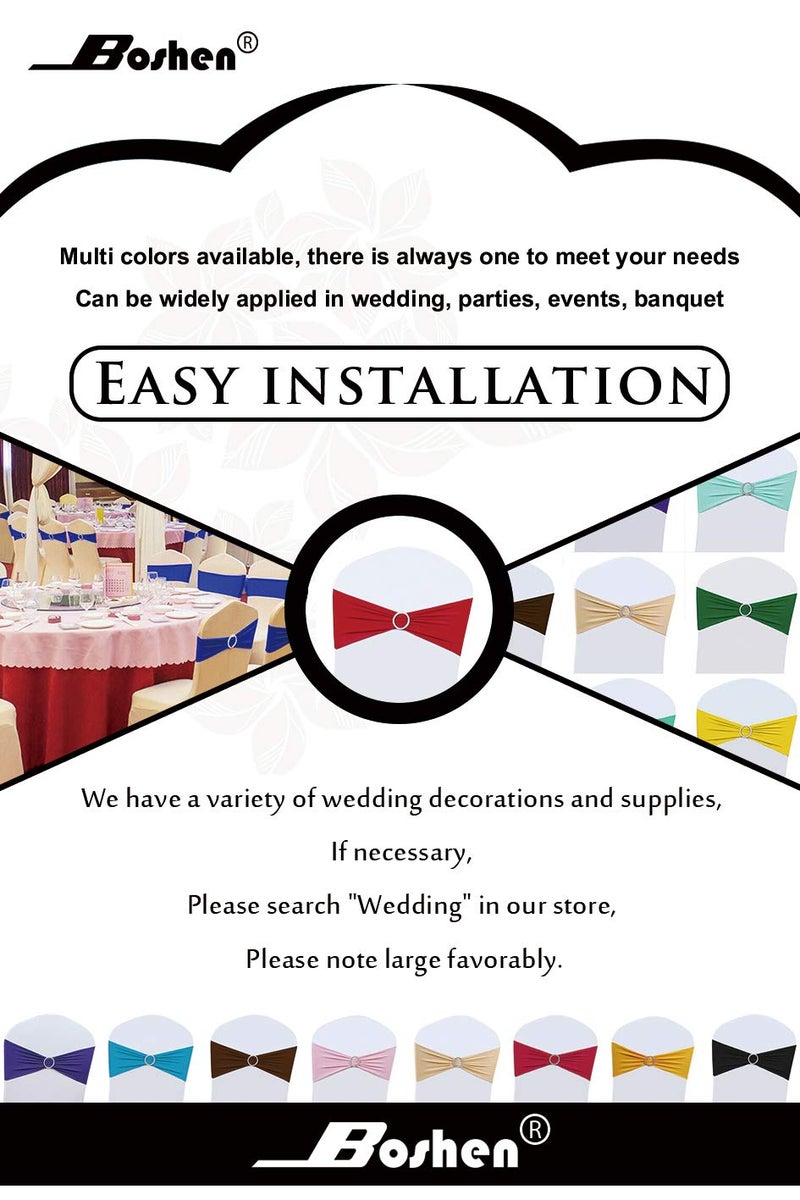 Boshen 100PCS Wedding Chair Decorations Stretch Chair Bows and Sashes for Party Ceremony Reception Banquet Spandex Chair Covers slipcovers (100, Yellow) - Image 4
